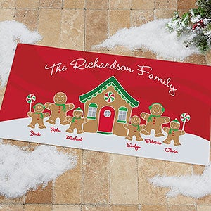 Gingerbread Family 24x48  Personalized Christmas Doormat - 21868-O