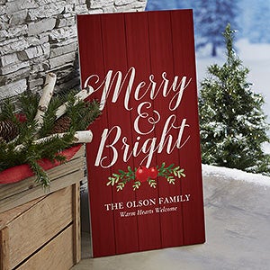 Nostalgic Noel Personalized Standing Wood Sign - 21871