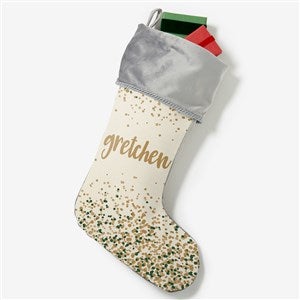 Sparkling Name Personalized Grey Christmas Stocking - 21872-GR