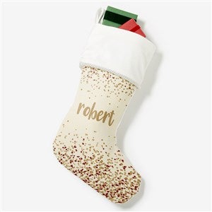 Sparkling Name Personalized Ivory Christmas Stocking - 21872-I