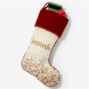 Sparkling Name Personalized Burgundy Christmas Stocking - 21872