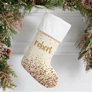 Sparkling Name Personalized Ivory Christmas Stocking - 21872-I