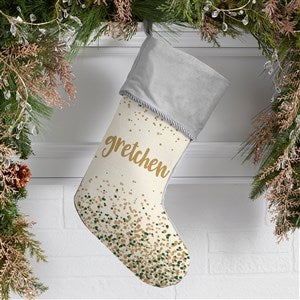 Sparkling Name Personalized Grey Christmas Stocking - 21872-GR