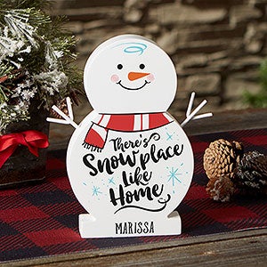 Snowplace Like Home Large Personalized Wood Snowman - 21876-S