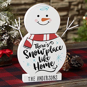 Snowplace Like Home Personalized Wood Snowman- 9.5 - 21876-L
