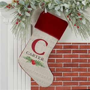 Nostalgic Noel Burgundy Initial Christmas Stockings - 21880-B