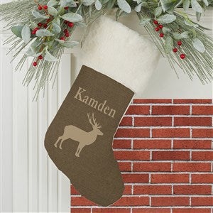 Outdoorsmen Personalized Ivory Faux Fur Christmas Stockings - 21882-IF