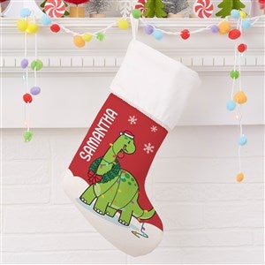 Dinosaur Personalized Ivory Christmas Stocking - 21887-I