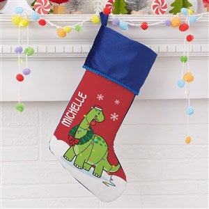 Dinosaur Personalized Blue Christmas Stocking - 21887-BL