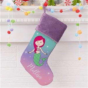 Mermaid Personalized Purple Christmas Stockings - 21888-MP