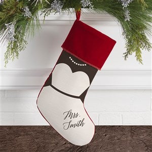Bride & Groom Personalized Burgundy Christmas Stockings - 21892-B