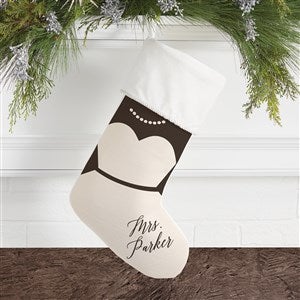 Bride & Groom Personalized Ivory Christmas Stockings - 21892-I