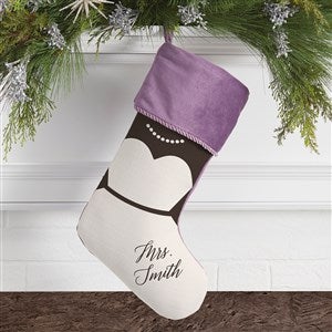 Bride & Groom Personalized Purple Christmas Stockings - 21892-P