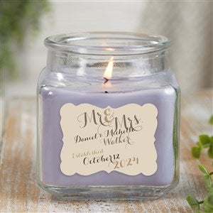 Mr. & Mrs. Personalized 10 oz. Lilac Candle Jar - 21894-10LM