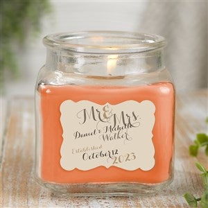 Mr. & Mrs. Personalized 10 oz. Pumpkin Spice Candle Jar - 21894-10WC