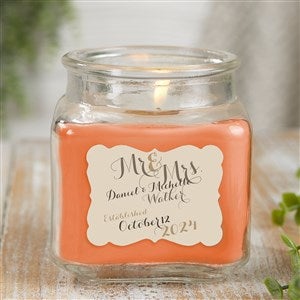 Mr. & Mrs. Personalized 10 oz. Pumpkin Spice Candle Jar - 21894-10WC