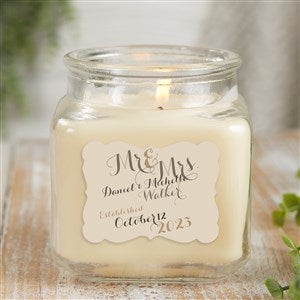 Mr. & Mrs. Personalized 10 oz. Vanilla Candle Jar - 21894-10VB