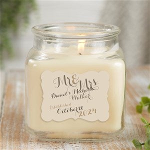 Mr. & Mrs. Personalized 10 oz. Vanilla Candle Jar - 21894-10VB