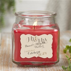 Mr. & Mrs. Personalized 10 oz. Cinnamon Spice Candle Jar - 21894-10CS