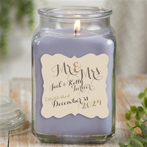 Mr. & Mrs. Personalized 18 oz. Lilac Candle Jar - 21894-18LM