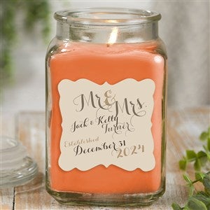 Mr. & Mrs. Personalized 18 oz. Pumpkin Spice Candle Jar - 21894-18WC