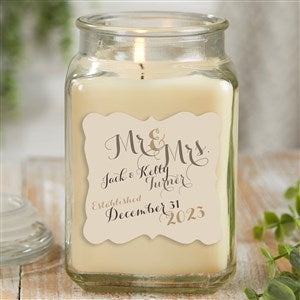 Mr. & Mrs. Personalized 18 oz. Vanilla Candle Jar - 21894-18VB