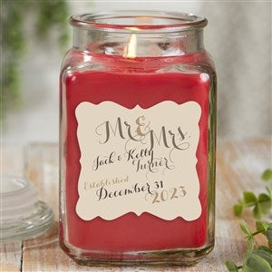 Mr. & Mrs. Personalized 18 oz. Cinnamon Spice Candle Jar - 21894-18CS