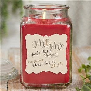 Mr. & Mrs. Personalized 18 oz. Cinnamon Spice Candle Jar - 21894-18CS