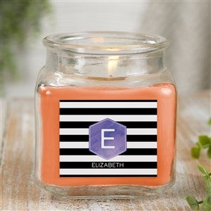 Modern Stripe Personalized 10 oz. Pumpkin Spice Candle Jar - 21895-10WC