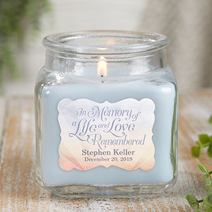 In Memory 10 oz Crystal Waters Scented Memorial Candle - 21899-10CW