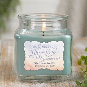 In Memory Personalized 10 oz. Eucalyptus Mint Candle Jar - 21899-10ES