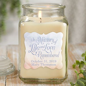 In Memory Personalized 18 oz. Vanilla Candle Jar - 21899-18VB