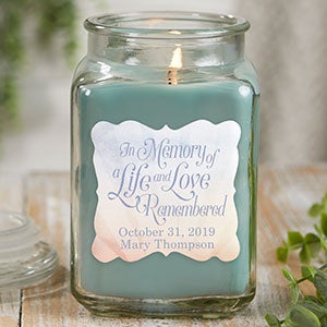 In Memory Personalized 18 oz. Eucalyptus Mint Candle Jar - 21899-18ES