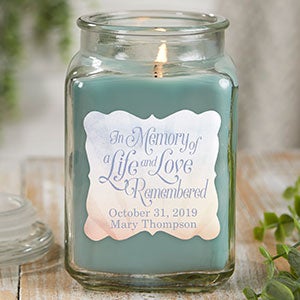 In Memory 18 oz Eucalyptus Scented Memorial Candle - 21899-18ES