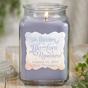 In Memory Personalized 18 oz. Lilac Candle Jar - 21899-18LM