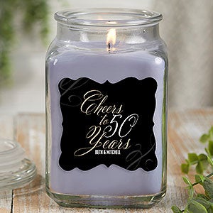 Cheers To... Personalized 18 oz. Lilac Candle Jar - 21904-18LM