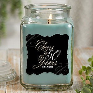 Cheers To... Personalized 18 oz. Eucalyptus Mint Candle Jar - 21904-18ES