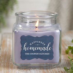 Happiness Is Homemade Personalized 10 oz. Lilac Candle Jar - 21906-10LM