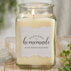 Happiness Is Homemade Personalized 18 oz. Vanilla Candle Jar - 21906-18VB