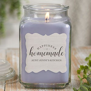 Happiness Is Homemade Personalized 18 oz. Lilac Candle Jar - 21906-18LM