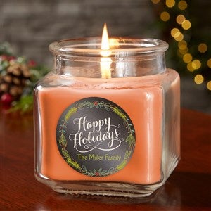Happy Holidays Personalized 10 oz. Pumpkin Spice Candle Jar - 21910-10WC