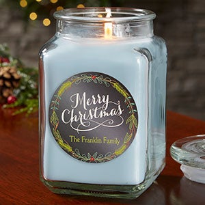 Happy Holidays 18 oz Crystal Waters Scented Candle Jar - 21910-18CW