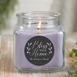 Bless This Home Personalized 10 oz. Lilac Candle Jar - 21913-10LM