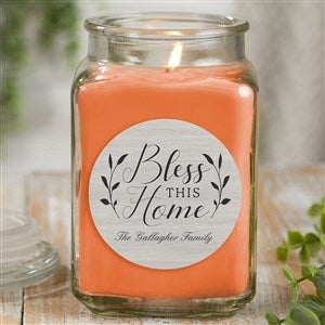 Bless This Home Personalized 18 oz Pumpkin Spice Candle Jar - 21913-18WC