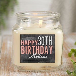 Vintage Birthday 10 oz Vanilla Scented Candle Jar - 21915-10VB