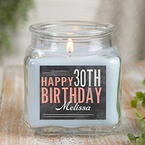 Vintage Birthday 10 oz Crystal Waters Scented Candle Jar - 21915-10CW