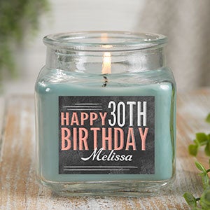 Vintage Birthday Personalized 10 oz. Eucalyptus Mint Candle Jar - 21915-10ES