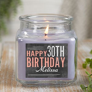 Vintage Birthday Personalized 10 oz. Lilac Candle Jar - 21915-10LM