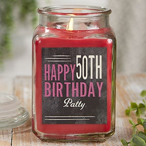 Vintage Birthday 18 oz Cinnamon Scented Candle Jar - 21915-18CS