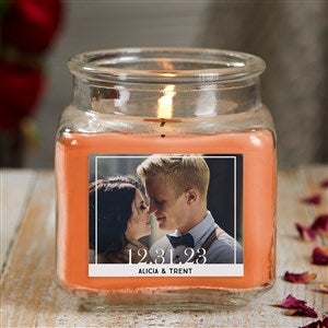 Our Wedding Photo Personalized 10 oz. Pumpkin Spice Candle Jar - 21920-10WC